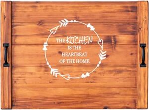 EOJO Noodle Board Stove Cover - Wooden Farmhouse Stove Top Decoration for Gas and Electric Stoves