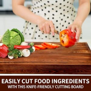 DoubleFill Wooden Stove Top Cover, raised stove cover, cutting board with legs and juice grooves for gas and electric stoves 