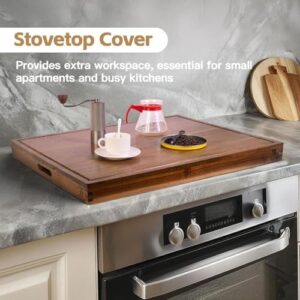 DAOYOUSKY 30x22 Noodle Board Stove Cover Wood with Handles, Acacia – Perfect Kitchen Counter Space