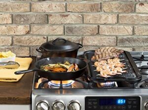 Lodge L12DO3 Cast Iron Dutch Oven with Iron Cover, Pre-Seasoned, 9-Quart, Black