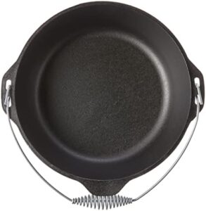 Lodge L12DO3 Cast Iron Dutch Oven with Iron Cover, Pre-Seasoned, 9-Quart, Black