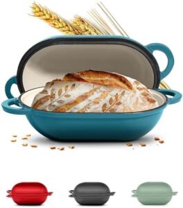 ROSSALLINI Signature Enameled Cast Iron Sourdough Bread Oven in Ocean Blue