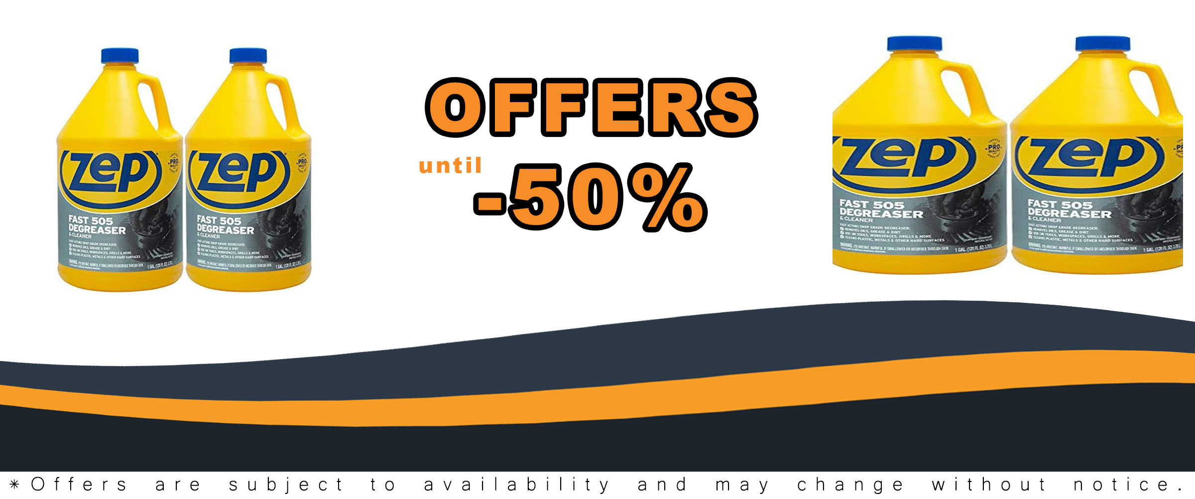 ZEP Fast 505 Cleaner & Degreaser 128 Ounces 2-Pack - Powerful Degreasing Solution