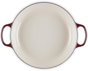 Le Creuset Signature Shallow Casserole with Gold Knob in Garnet color, 30 cm diameter