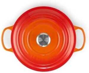 Le Creuset Signature Cast Iron Round Casserole 26 cm in Volcanic color, showcasing its sleek design and premium quality.
