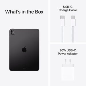 iPad Pro 11-inch (M4): Ultra Retina XDR Display, 512GB, Landscape 12MP Front Camera/12MP Back Camera, Wi-Fi 6E + 5G Cellular with eSIM, All-Day Battery Life, Standard Glass — Space Black