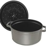 Staub Round Cocotte, 24 cm, Graphite – Durable Cast Iron Cookware with Self-Basting Lid