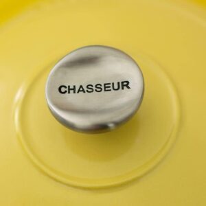 Chasseur Round Casserole in Lemon Yellow, 30 cm, 2.5 Litre, Made in France