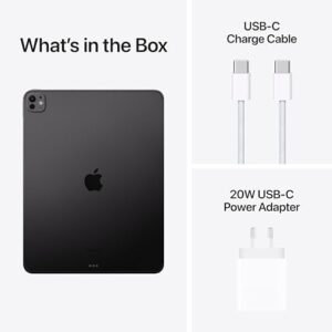 iPad Pro 13-inch (M4): Ultra Retina XDR Display, 512GB, Landscape 12MP Front Camera/12MP Back Camera, Wi-Fi 6E + 5G Cellular with eSIM, All-Day Battery Life, Standard Glass — Space Black