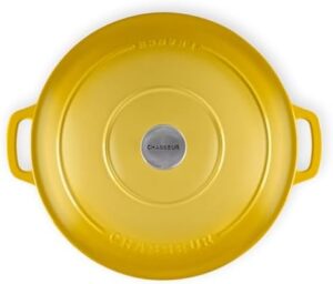 Chasseur Round Casserole in Lemon Yellow, 30 cm, 2.5 Litre, Made in France