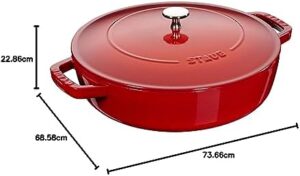 STAUB Cast Iron Chistera in Cherry 24 cm with a self-basting lid and beautiful enamel finish