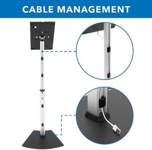 Mount-It! Anti-Theft Tablet Kiosk Floor Stand Compatible with iPad 10, 9, 8, iPad Pro 11, 10.5, iPad Air 10.5, Height Adjustable Locking Kiosk for iPad, Steel Kiosk for Business and Retail