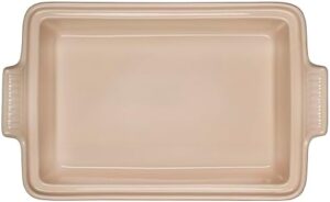 Le Creuset Stoneware Heritage Covered Rectangular Casserole in Cerise, perfect for baking and serving.
