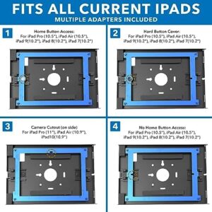 Mount-It! Anti-Theft Tablet Kiosk Floor Stand Compatible with iPad 10, 9, 8, iPad Pro 11, 10.5, iPad Air 10.5, Height Adjustable Locking Kiosk for iPad, Steel Kiosk for Business and Retail