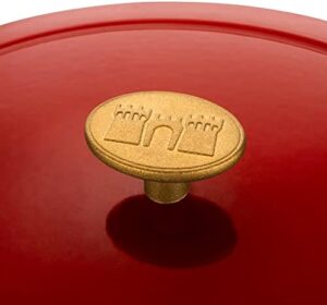 Ballarini Bellamonte Oval Casserole Dish Dutch Oven Enamelled Cast Iron 29 cm 4.5 L Red in a kitchen setting
