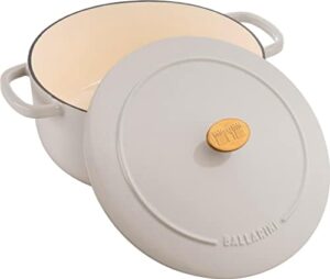 BALLARINI Bellamonte Casserole Dish in Ivory White, 26 cm, 5.5 L, Enamelled Cast Iron