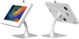 CTA Digital Premium Security Kiosk Stand with Gooseneck Tabletop Mount (White)