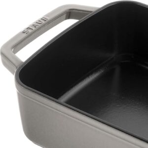 Staub Cast Iron 12-inch x 8-inch Roasting Pan in Graphite Grey, Made in France  