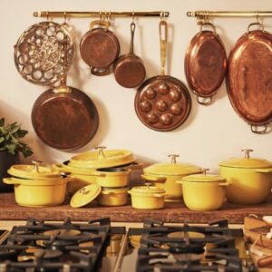 STAUB Cast Iron Roasting Dish Cocotte 26cm in Citron Yellow, perfect for all types of cookers including induction and oven