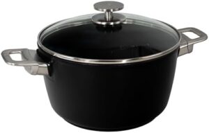 Swiss Diamond 9.5" Soup Pot HD Nonstick Diamond Coated Aluminum Soup Pot, Dishwasher Safe, Oven Safe, Grey