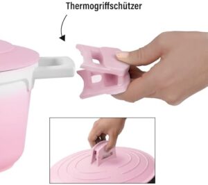 STONELINE Roasting Dish Induction 32 cm, 6.6 L with pink color, cast aluminium coating and stone particles