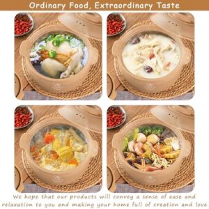Natural Terracotta Casserole with Lids, perfect for hot pot, bibimbap, and soup cooking