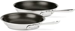 All-Clad 410810 NSR2 Stainless Steel Fry Pan Set, Silver, Nonstick Coating, 8-Inch and 10-Inch Frying Pans