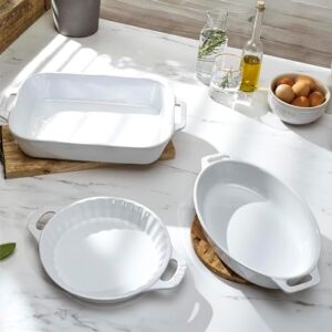 Staub Ceramic Baking Dish Set, 3pc, White - Elegant and Durable Bakeware
