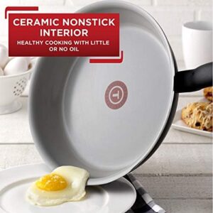 T-FAL C996SE Initiatives Nonstick Ceramic Coating PTFE PFOA and Cadmium Free Scratch Resistant Dishwasher Safe Oven Safe Cookware Set, 14-Piece, Black