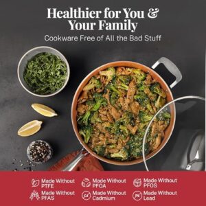 Gotham Steel 20 Pc Pots and Pans Set Nonstick Cookware + Bakeware Set, Complete Ceramic for Kitchen, Non Stick with Lids, Dishwasher/Oven Safe, Toxic - Red
