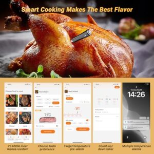 INKBIRD Wireless BBQ Thermometer with 4 Probes INT-14-BW, 3-Mode WiFi Bluetooth Meat Thermometer with Temperature Pre-Alarm and Timer, IP67 Waterproof, Smart Food Thermometer for BBQ, Grill, Oven