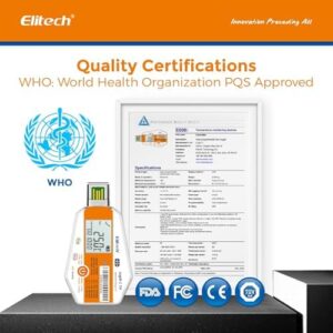 Elitech LogEt 1TH Temperature and Humidity Data Logger Single Use PDF Report USB Port 16000 Points (10PACK)