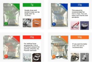 Art Clay Silver 50g (1.76oz) Sterling Silver Clay A-275 2 Pieces Total 100g (3.52oz) Japan Import with Kanji Love Sticker