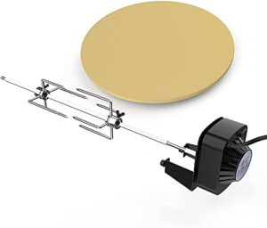 onlyfire Multipurpose Rotisserie and Pizza Oven Kit for Kamado Joe Classic/Pit Boss 22 Ceramic Grills - Including Rotisserie Motor UK Plug, Spit Rod & Pizza Stone
