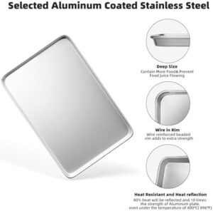 12 Pack Baking Sheet Pan Aluminum Commercial Pan for Oven Freezer Bakery Hotel Restaurant 16" × 24" (3)