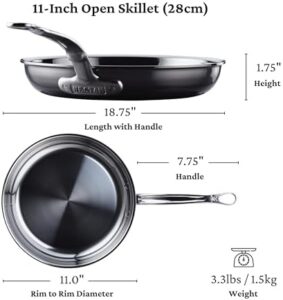 Hestan - NanoBond Collection - Titanium Stainless Steel 11-Inch Frying Pan - Toxin, PFAS, & Chemical Free Clean Cookware, Induction Cooktop Compatible