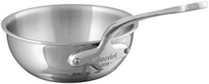 Mauviel M'Cook 5-Ply Polished Stainless Steel Chef Pan with Cast Stainless Steel Handle, 3.4-qt, Made in France