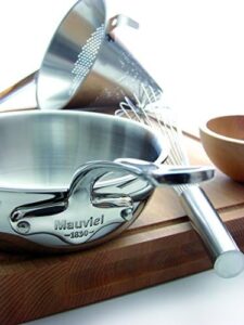 Mauviel M'Cook 5-Ply Polished Stainless Steel Chef Pan with Cast Stainless Steel Handle, 3.4-qt, Made in France