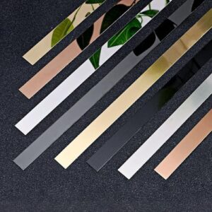 LKYJD Self-Adhesive Black Edging Strip, Molding & Wall Trim, 201 Stainless Steel Metalized Trim, Decorative Trim for Door Wall Mirror Furniture Wardrobe -30mmx50m