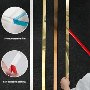 LKYJD Self-Adhesive Black Edging Strip, Molding & Wall Trim, 201 Stainless Steel Metalized Trim, Decorative Trim for Door Wall Mirror Furniture Wardrobe -30mmx50m