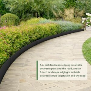 LMYYGOO 6PCS 6 inch Steel Landscape Edging Kit & 6 Steel Connectors for Garden Edging Border, Flowerbeds & Paver Edge (6 inch Landscape Edging)
