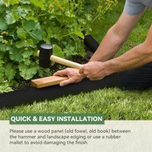 LMYYGOO 6PCS 6 inch Steel Landscape Edging Kit & 6 Steel Connectors for Garden Edging Border, Flowerbeds & Paver Edge (6 inch Landscape Edging)
