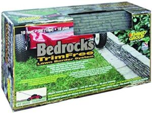 Emsco Group 2032HD Bedrocks Trim-Free Gray, 20 Feet – Natural Stacked Slate Design Garden Lawn Edging