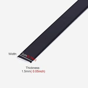 Metal Flat Floor Transition Strips, Waterproof 2cm/0.79in Floor Edging Trim Strip, Steps Edge Protector Trims Floor Strips (Black Length 150cm/59.1in)